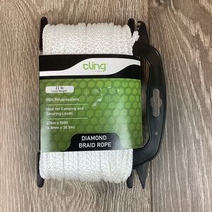 Cling Diamond Braid Rope White‎ Polypropylene Camping 100 Feet New